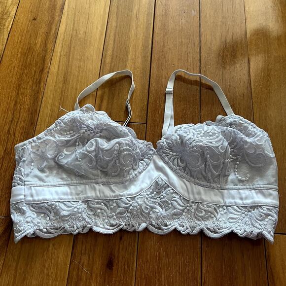 Free People Intimates Lilac Silver Evelina Lace Bralette Size S - Picture 2 of 6